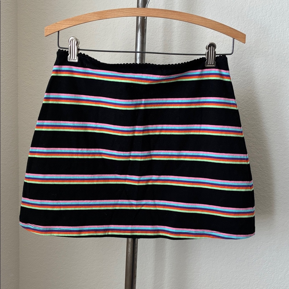 dELiA*s Dolls Kill miniskirt rainbow stripe EUC sz M Y2K grunge fairygoth street